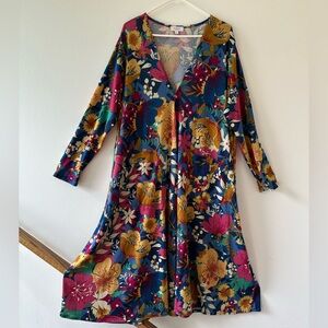 LuLaRoe bright floral “Sarah” duster, XL, Made In USA